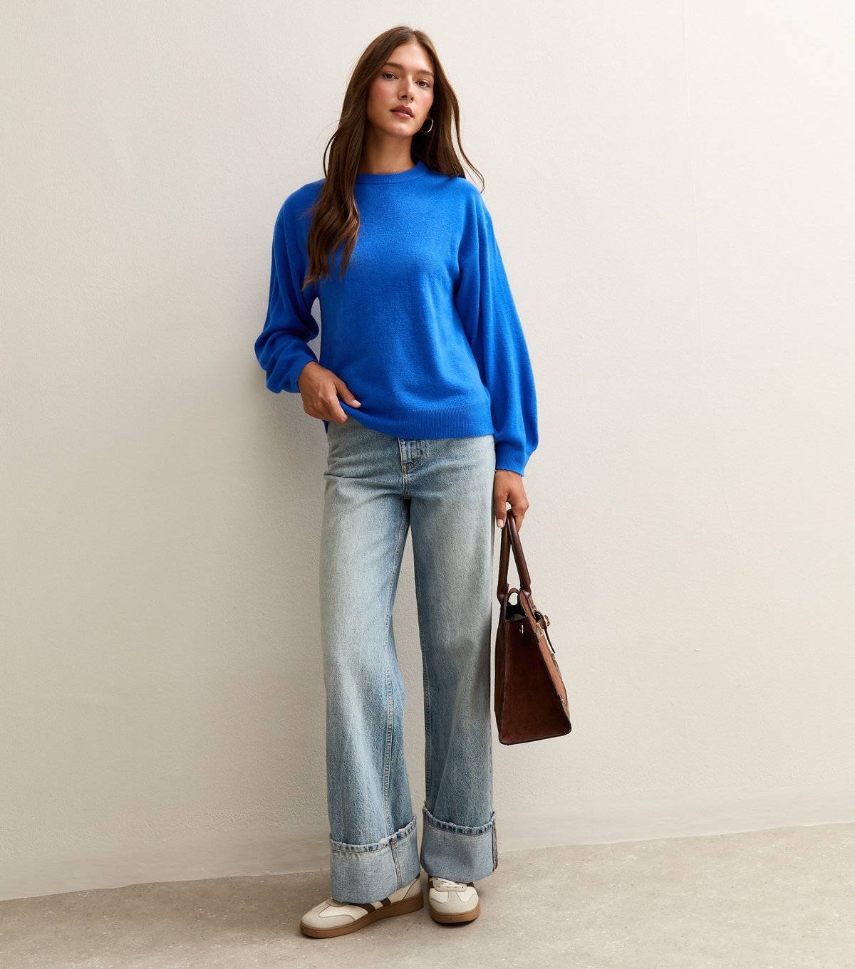 Sunshine Soul Women's Bright Blue Crew Neck Jumper Sunshine Soul New Look - 3