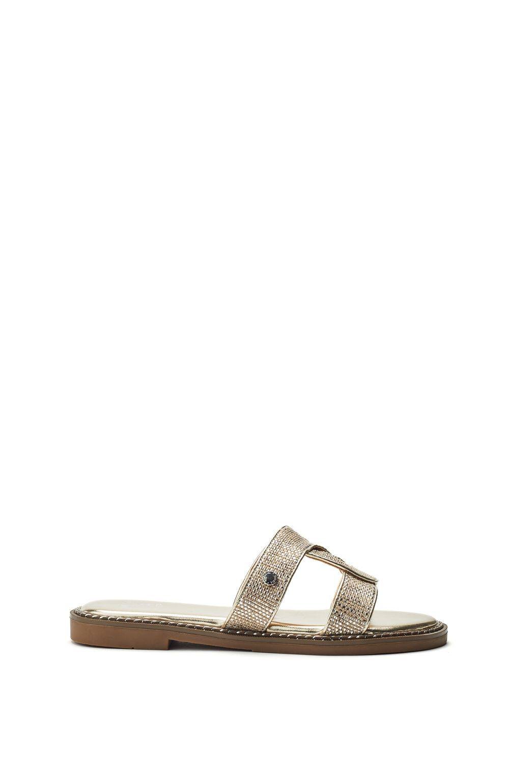 Moda In Pelle Moda In Pelle Women's 'Lupin' Lizard Sandals in Gold - 3