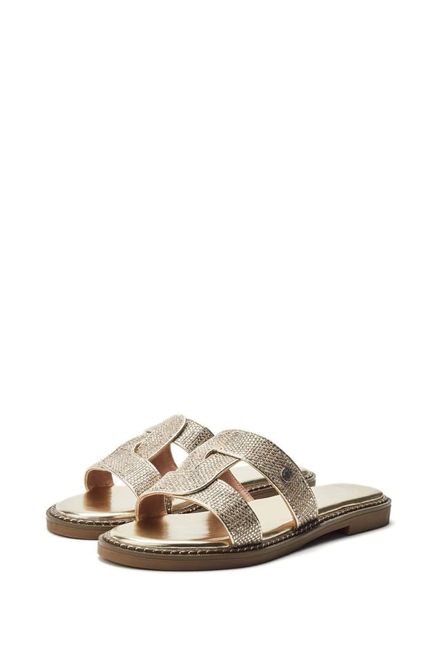 Moda In Pelle Moda In Pelle Women's 'Lupin' Lizard Sandals in Gold - 3
