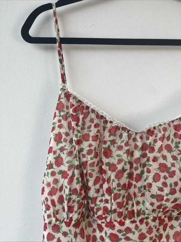 New Look Red Floral Chiffon Strappy Dress