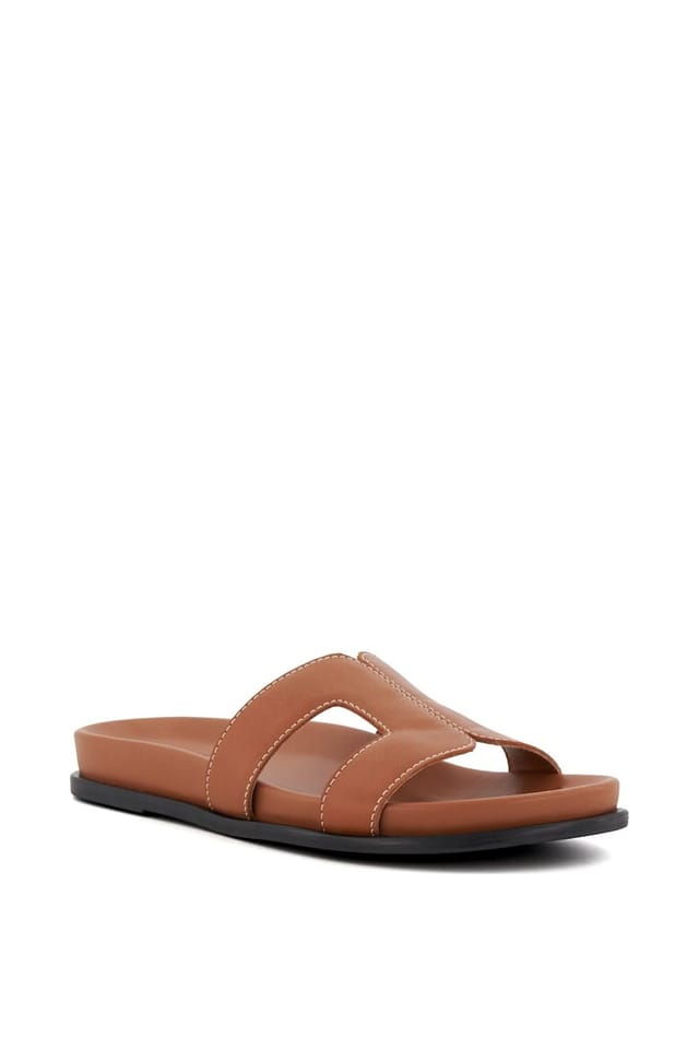 Dune London Dune London Women's Wide Fit 'Loupa' Leather Sandals in Brown - 2