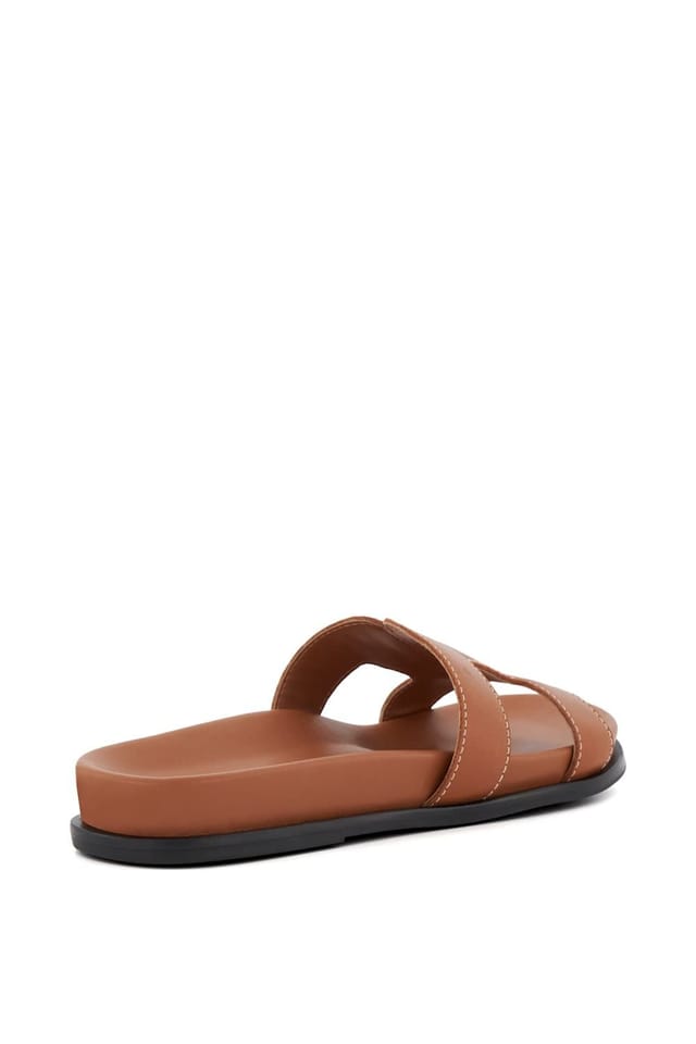 Dune London Dune London Women's Wide Fit 'Loupa' Leather Sandals in Brown - 3