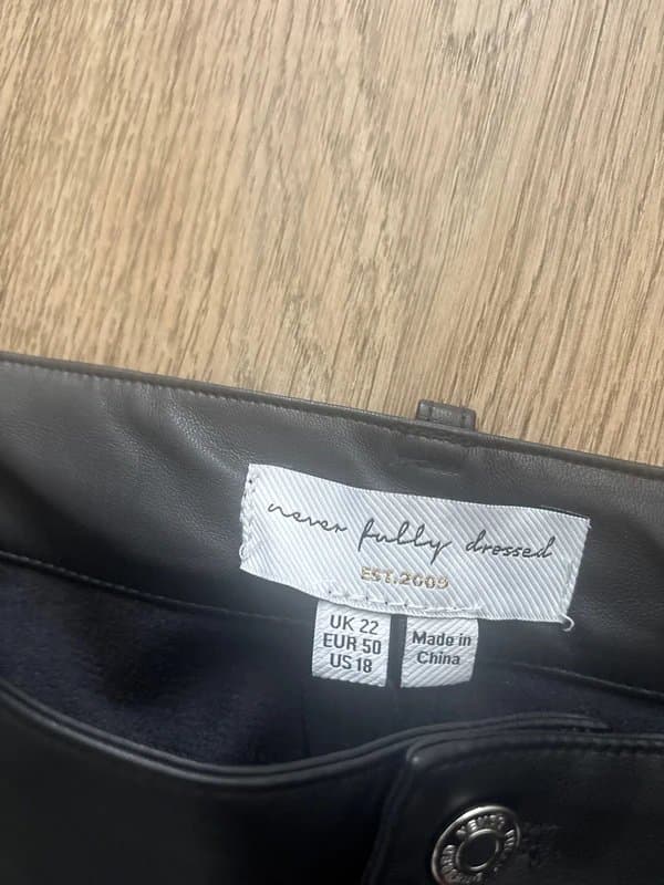 Never Fully Dressed Never fully dressed black leather trouser