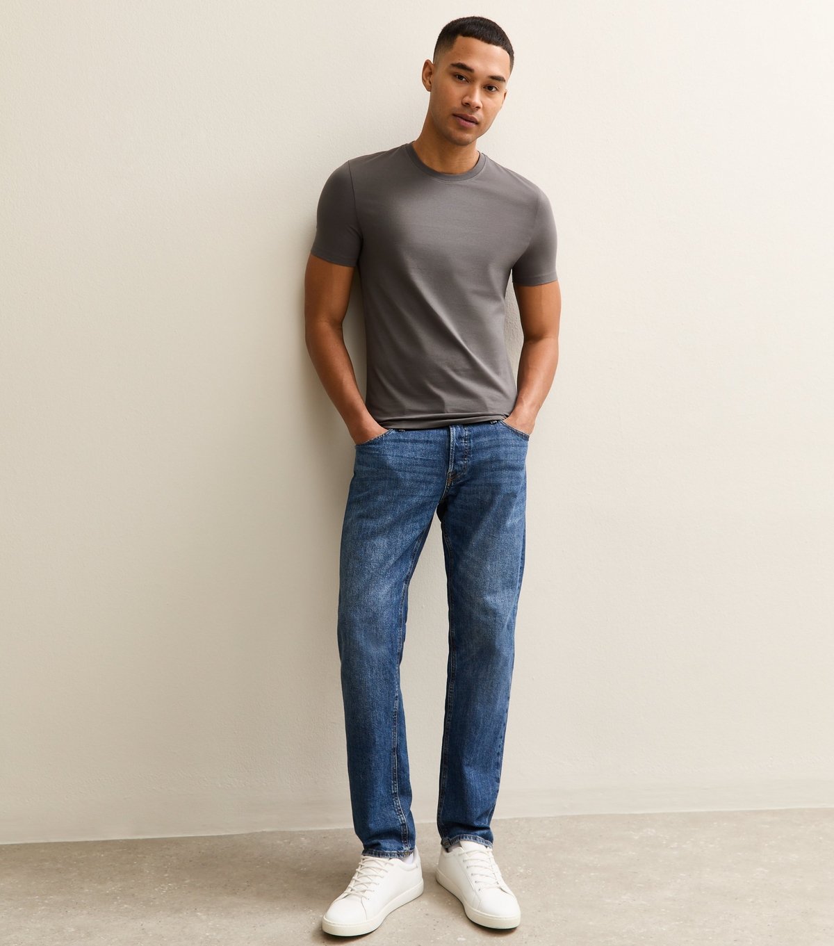 New Look Men's Mid Grey Muscle Fit T-Shirt New Look - 3