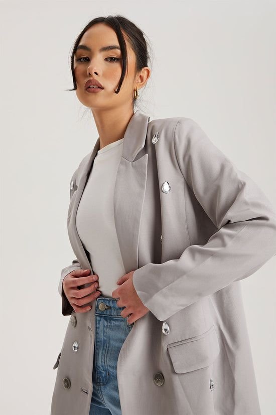 Urban Bliss Urban Bliss Women's Embellished Blazer in Grey - 3