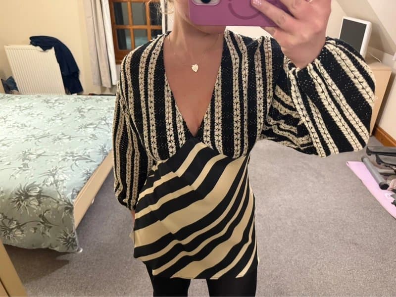 Never Fully Dressed Crochet Ballon Sleeve Mini Dress