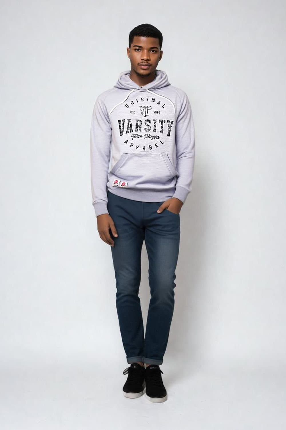Validate Validate Men's Varsity Hoodie in Grey