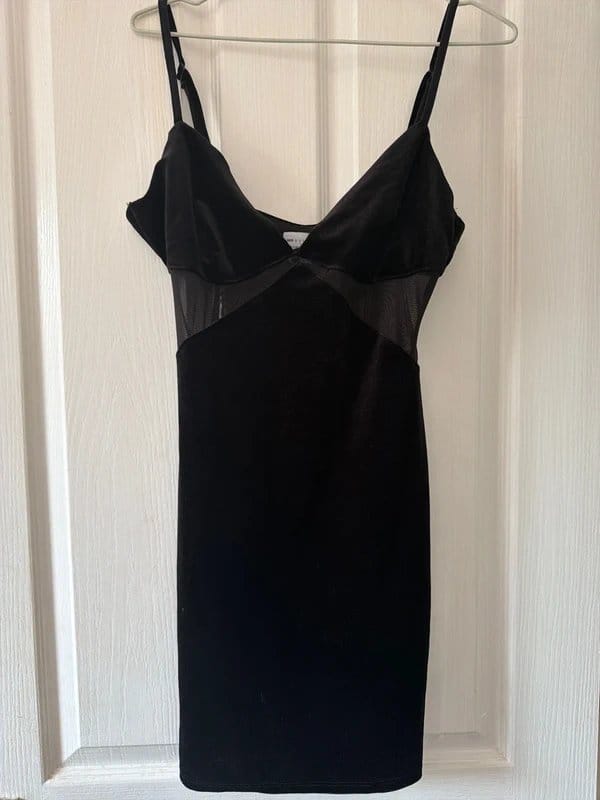 ASOS Design Black Velvet Bodycon Mini Dress