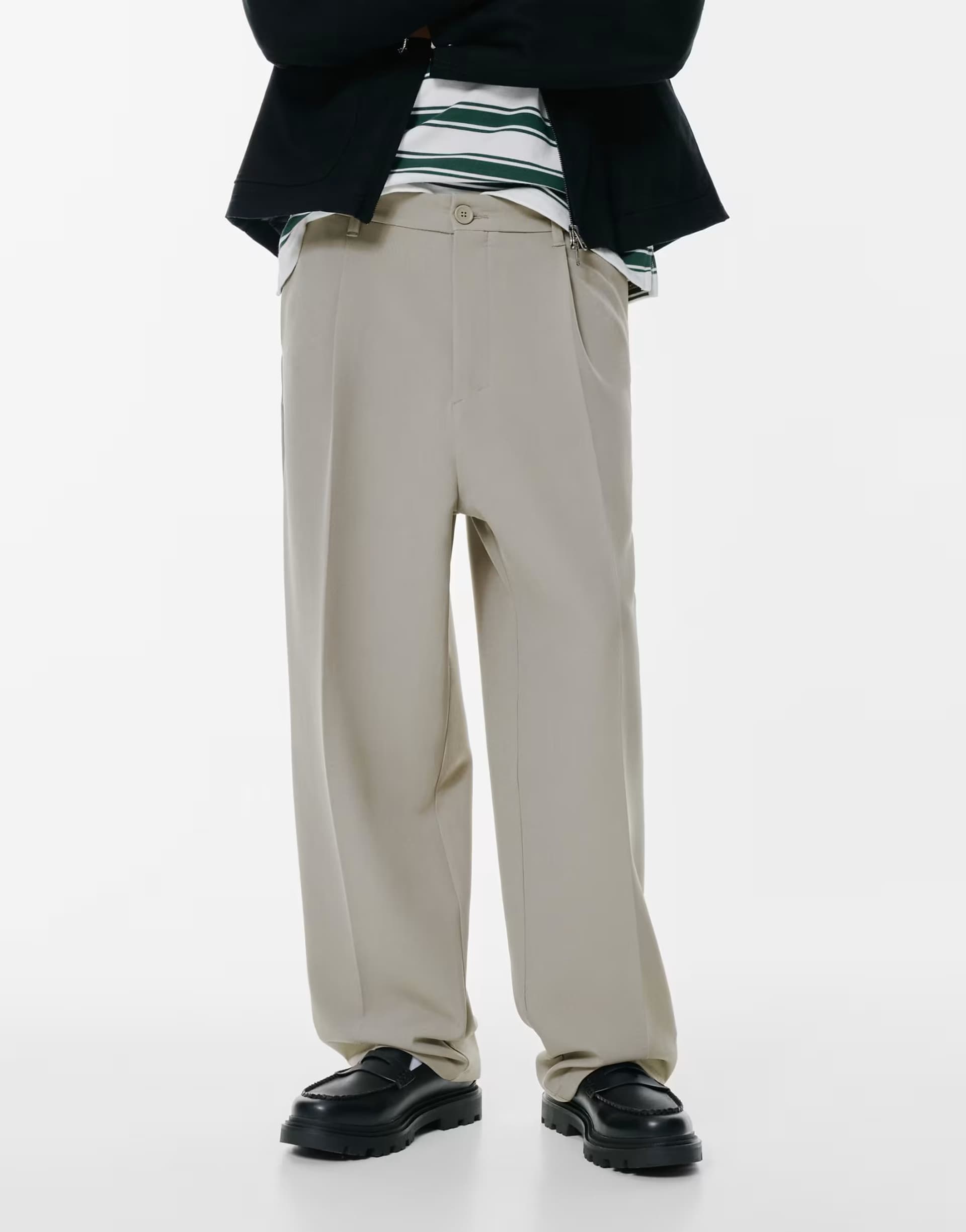 ASOS Pull&Bear Tailored fit trousers in taupe