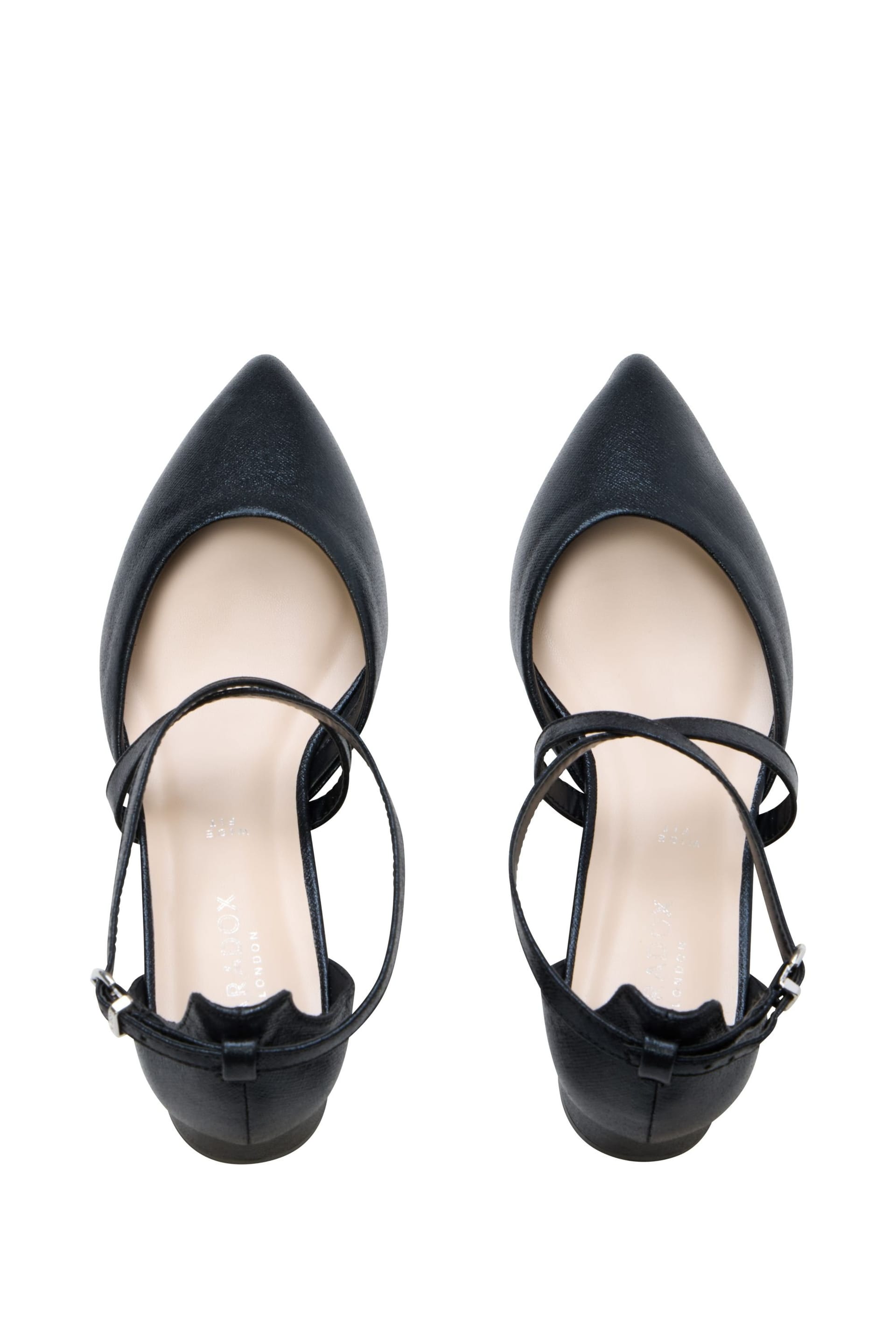Paradox London Paradox London Women's Fabienne' Wide Fit Block Heel Open Court Shoes in Black - 4