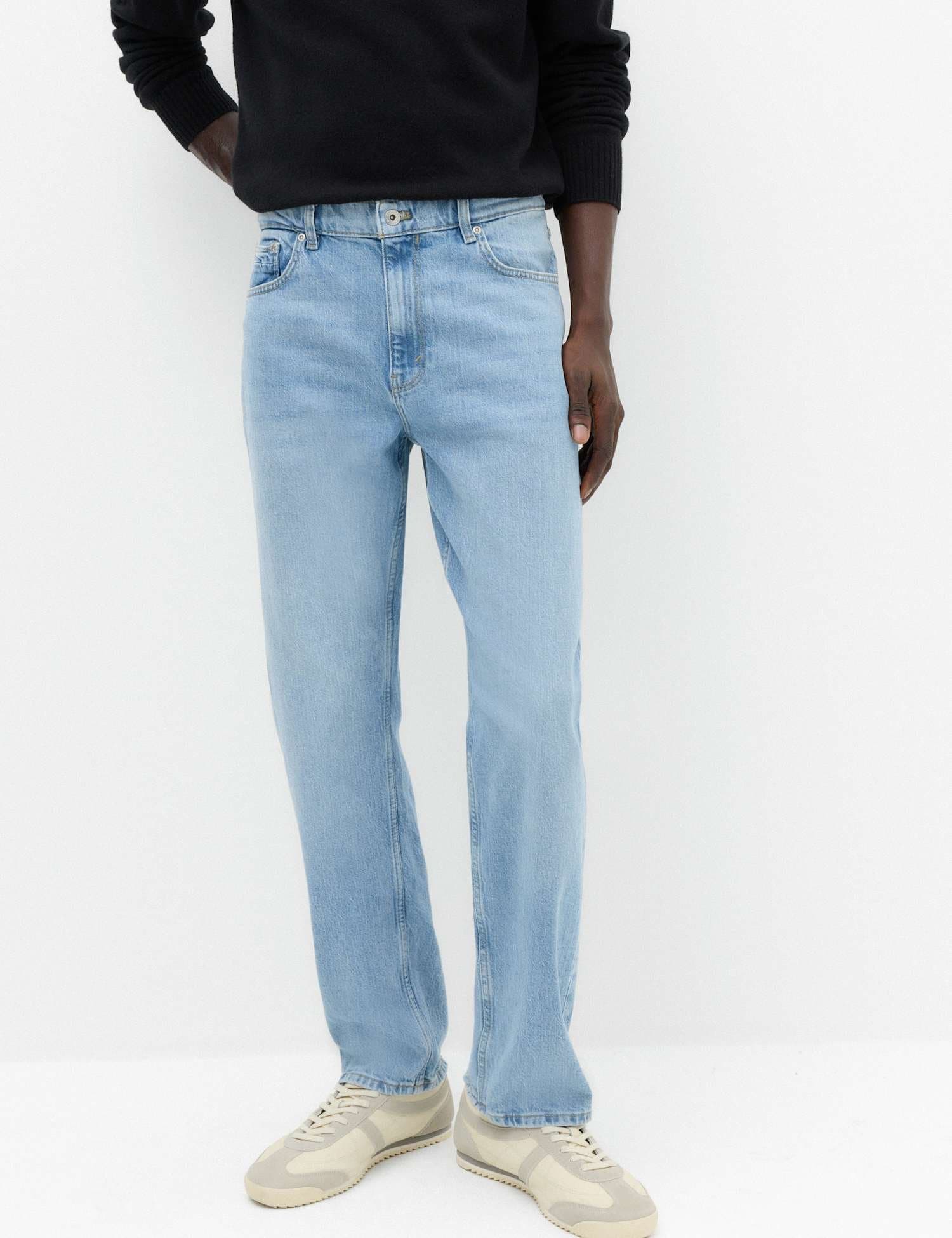 Marks & Spencer M&S Straight Fit Authentic Stretch Jeans Light Blue