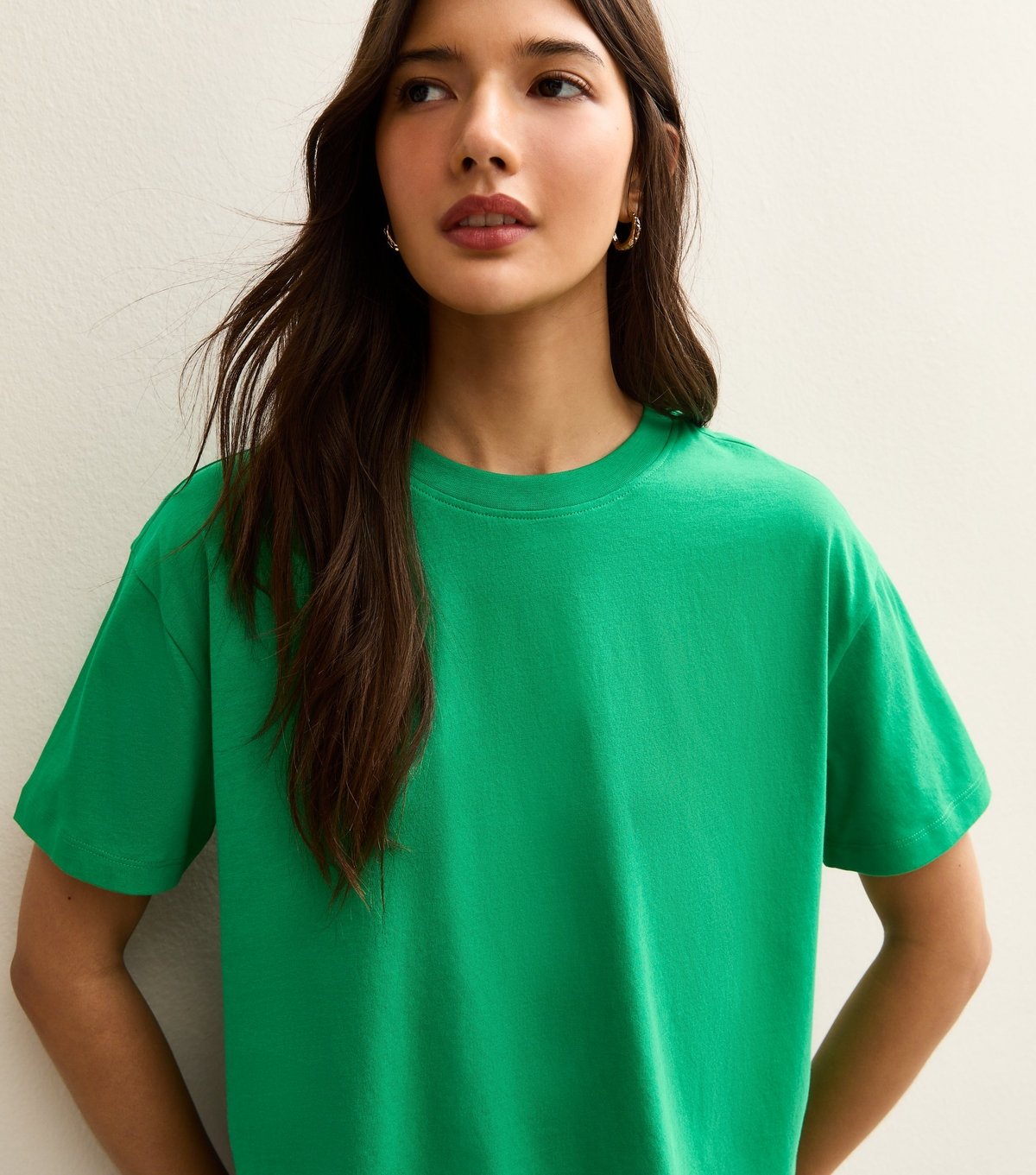 New Look Women's Dark Green Cotton Boxy Fit T-Shirt New Look - 2