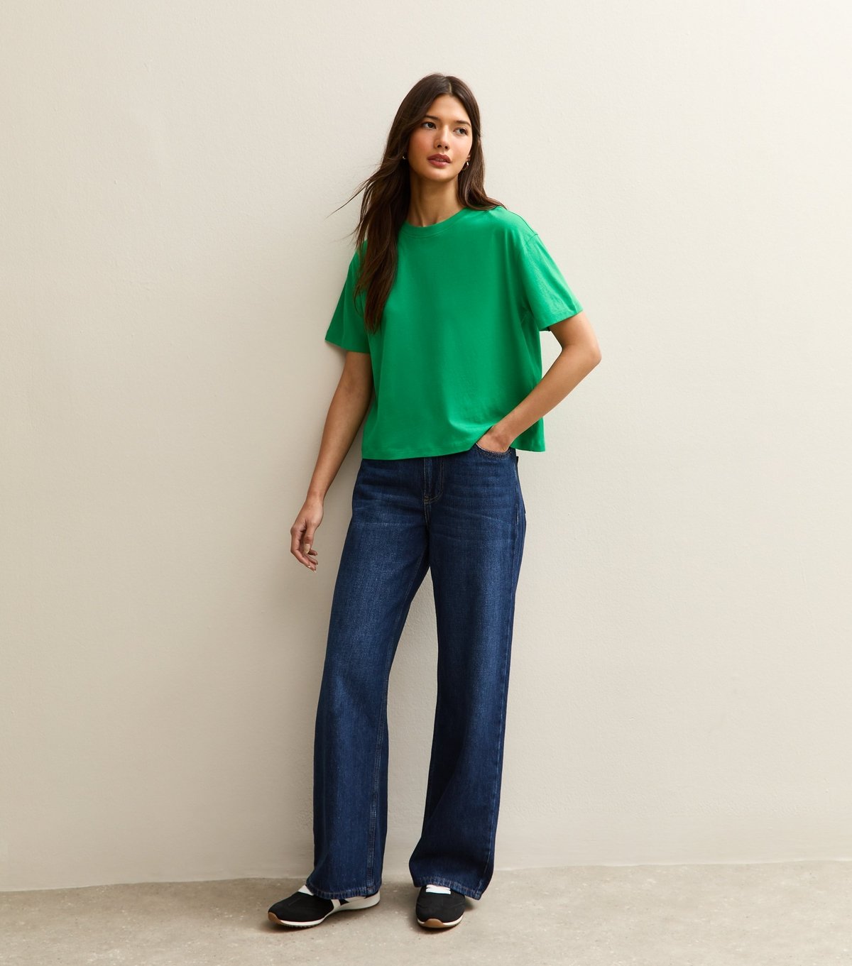 New Look Women's Dark Green Cotton Boxy Fit T-Shirt New Look - 3