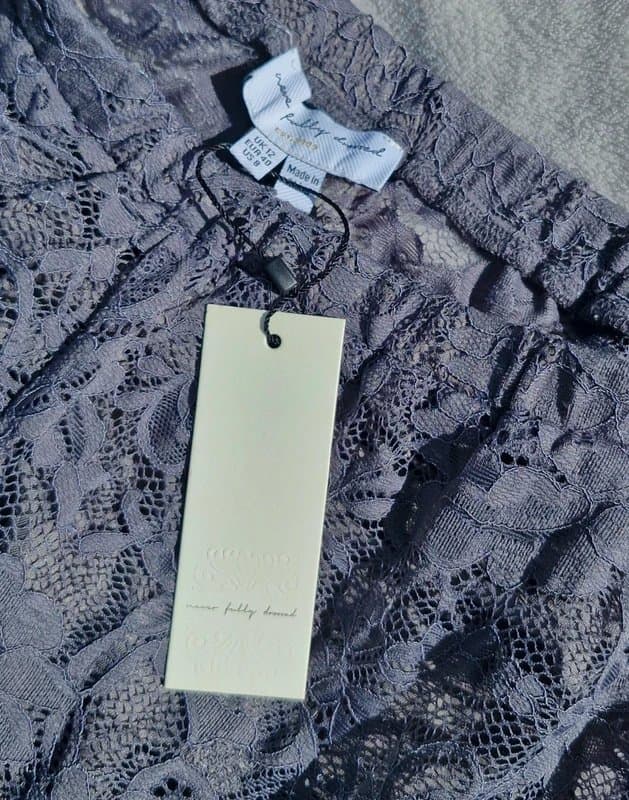 Never Fully Dressed Never Fully Dressed Charcoal Lace Flared Trousers UK12 Festival Holiday