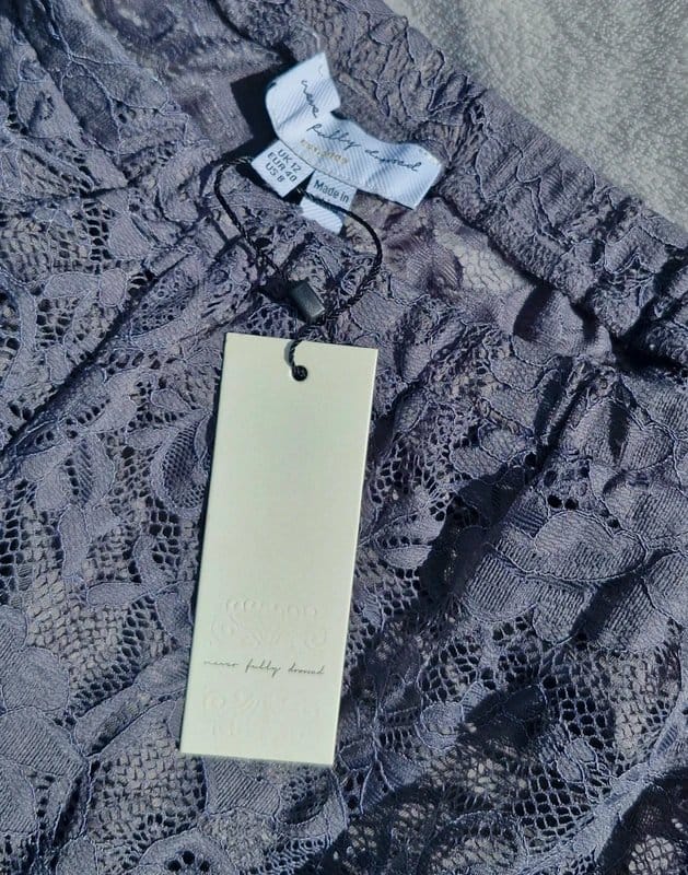 Never Fully Dressed Never Fully Dressed Charcoal Lace Flared Trousers UK12 Festival Holiday - 1