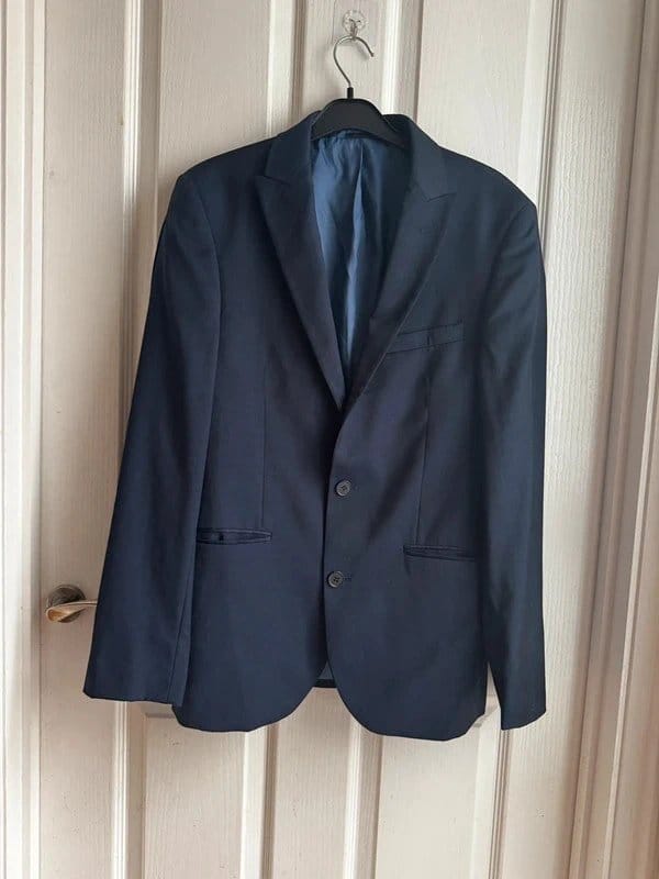 DKNY Navy Blue 100% Wool Blazer Jacket