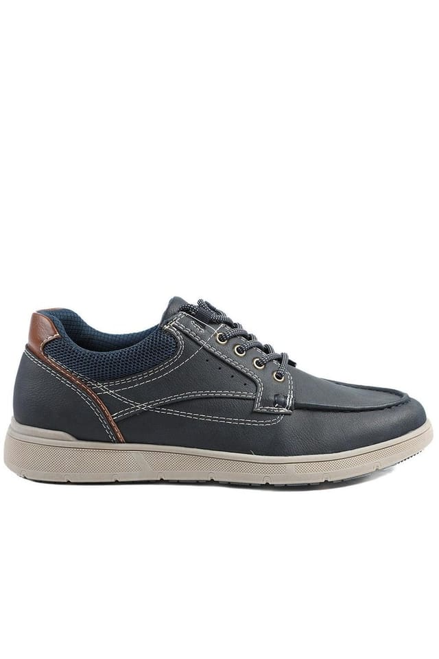 Pavers Pavers Men's Wide Fit Casual Lace Up Shoes in Navy - 2