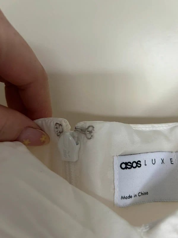 ASOS Curve White Ruched Mini Dress with Oversized Bow