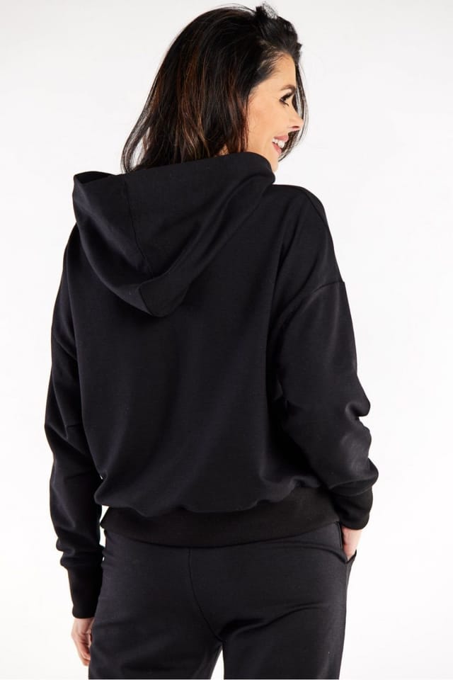 Love Lace Love Lace Women's Loose Fit Hooded Sweatshirt in Black - 3