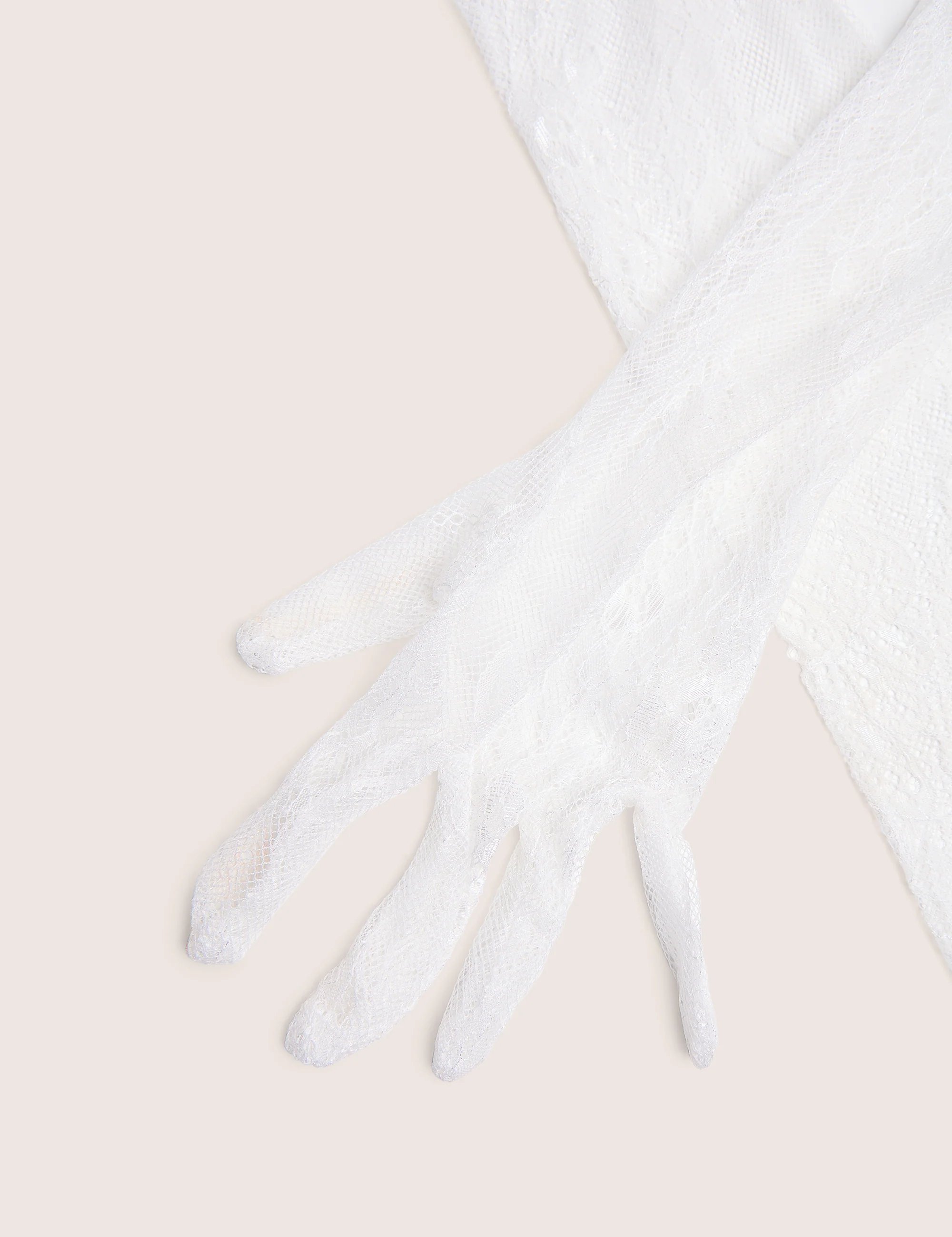 Public Desire Long Sheer Lace Gloves White - 2