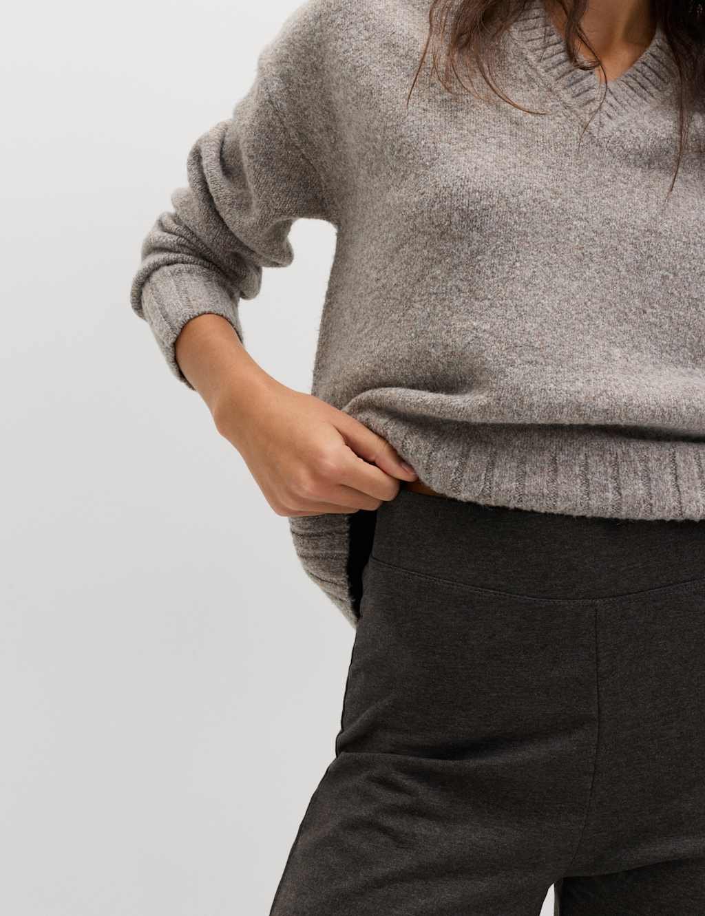 Marks & Spencer M&S Cotton Rich Straight Leg Joggers Charcoal - 2