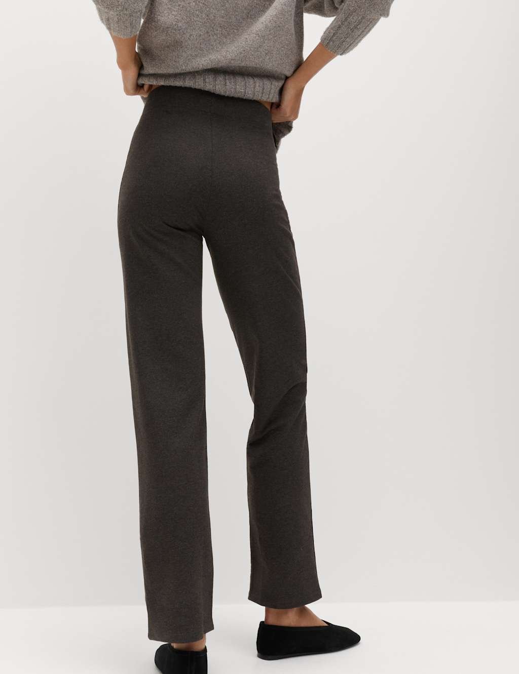 Marks & Spencer M&S Cotton Rich Straight Leg Joggers Charcoal - 4