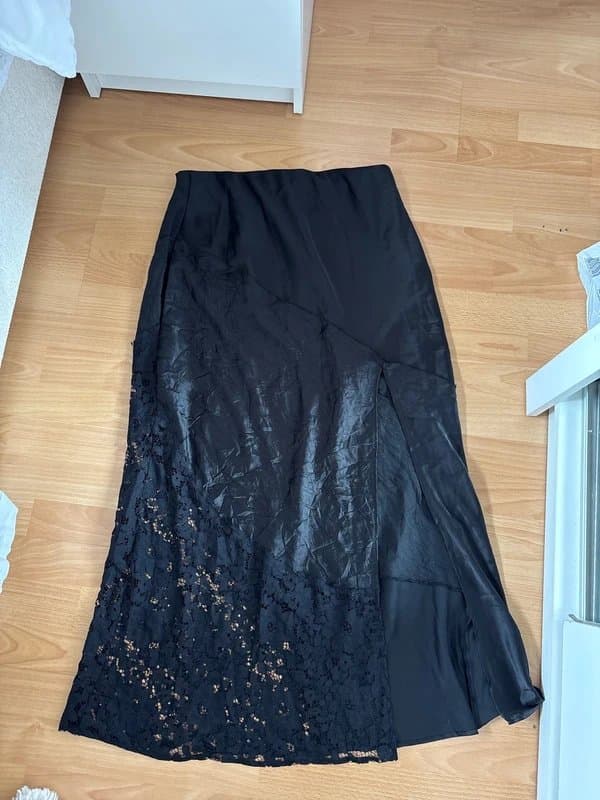 ASOS Satin lace insert midi skirt