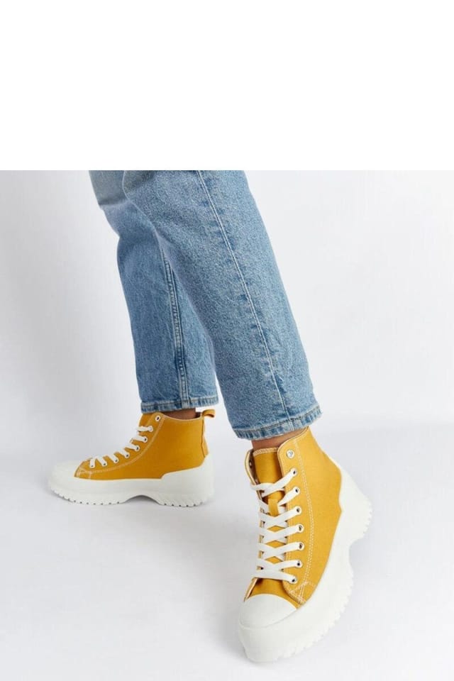 Love Lace Love Lace Women's Comfort Mid Heel Ankle Lace Up Sneakers Rubber Everyday Durable in Mustard - 2