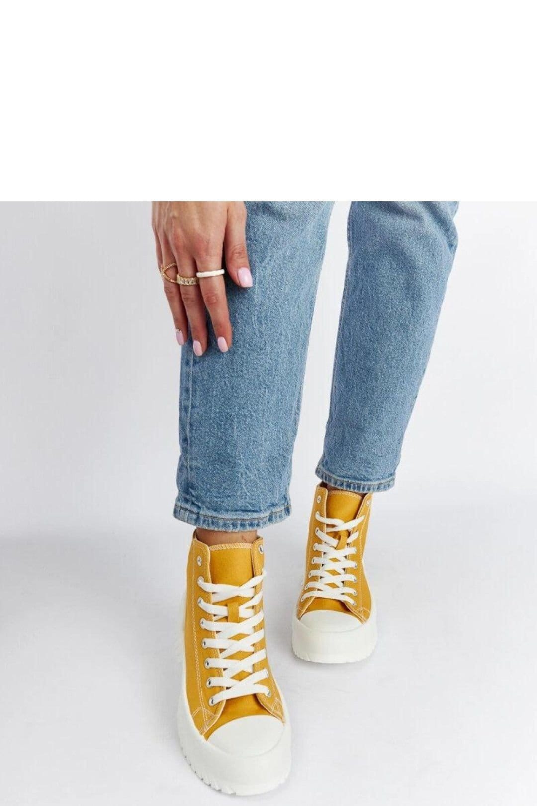 Love Lace Love Lace Women's Comfort Mid Heel Ankle Lace Up Sneakers Rubber Everyday Durable in Mustard - 4