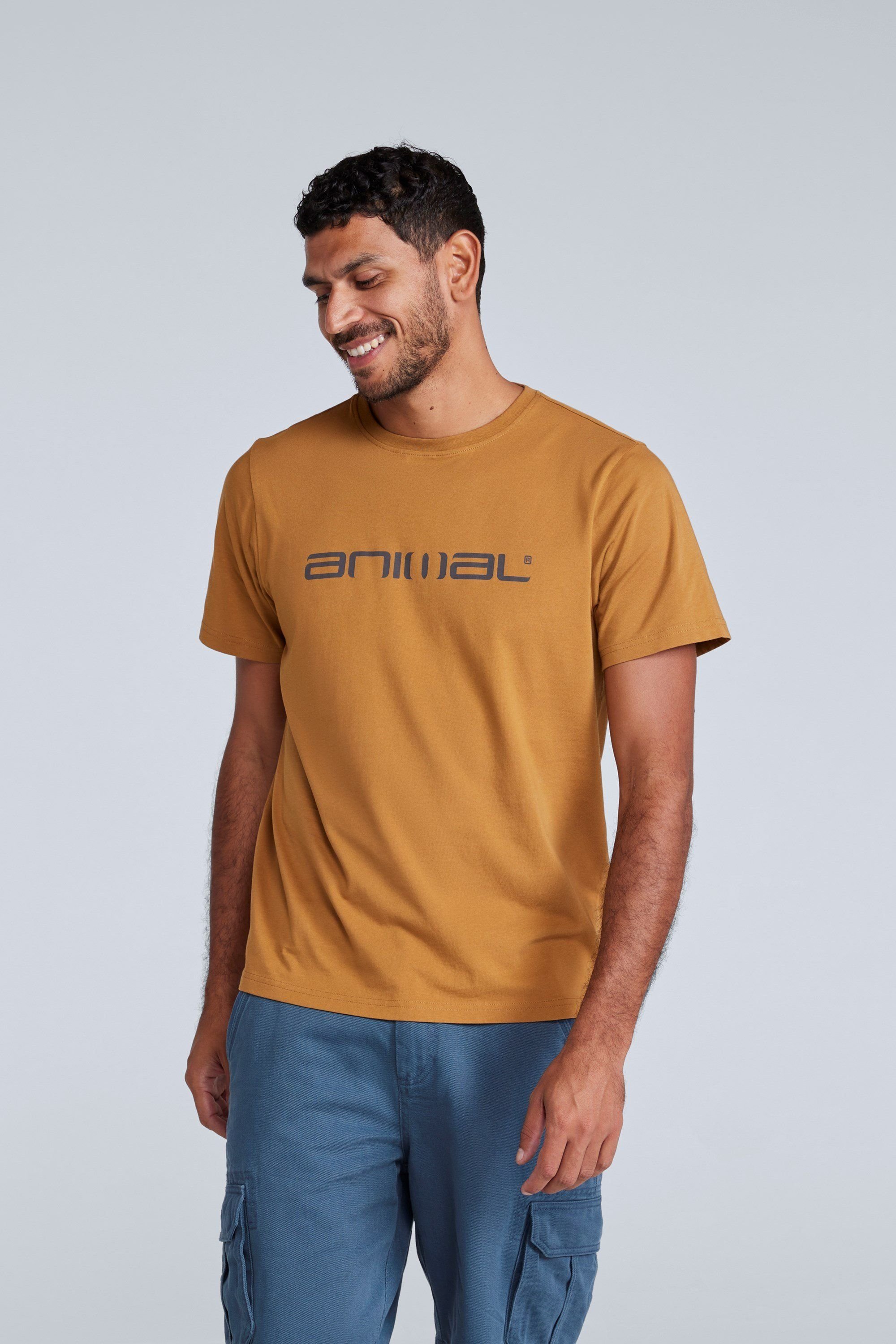 Animal Animal Men's 'Classico' Lightweight Breathable Soft Short Sleeve Cotton T-Shirt in Mustard - 2