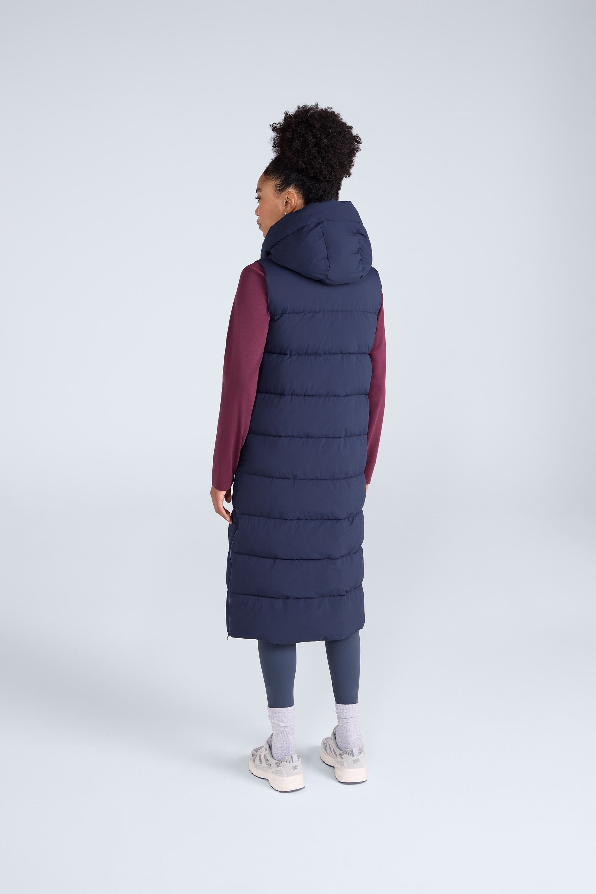 Animal Animal Women's 'Comfort Zone' Water Resistant PFC Free Hooded Padded Longline Gilet in Navy - 4