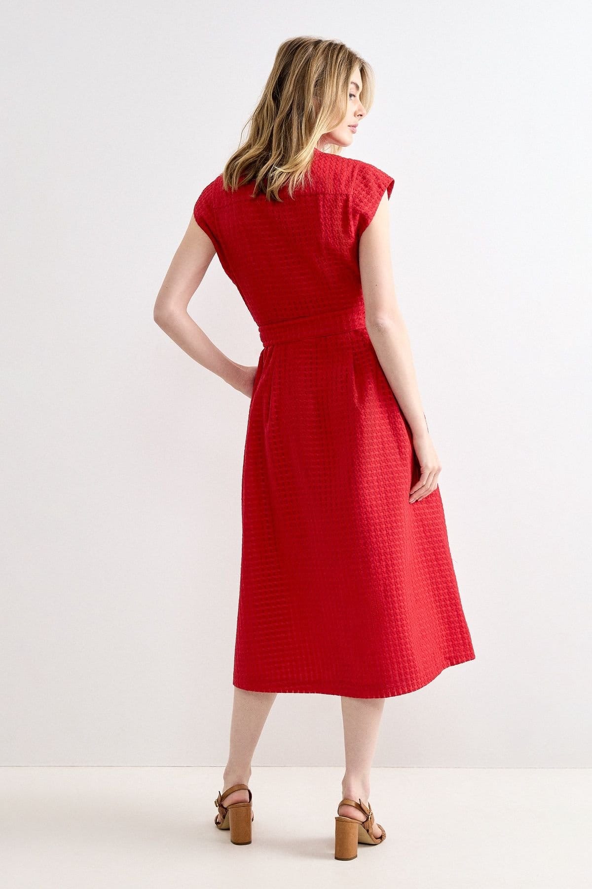 Phase Eight Phase Eight Women's Elvira Zip Front Midi Dress in Red - 4