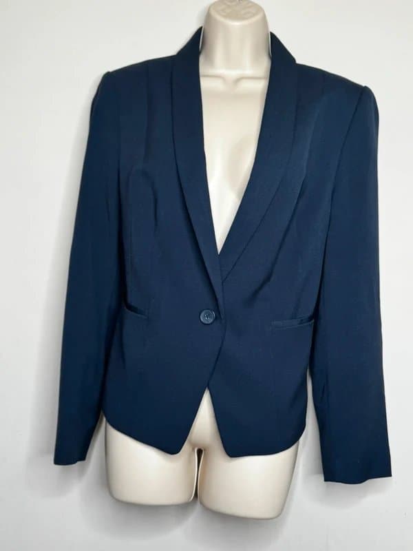 M&S Collection M&S Navy Tailored Blazer UK 18 Smart Work Jacket