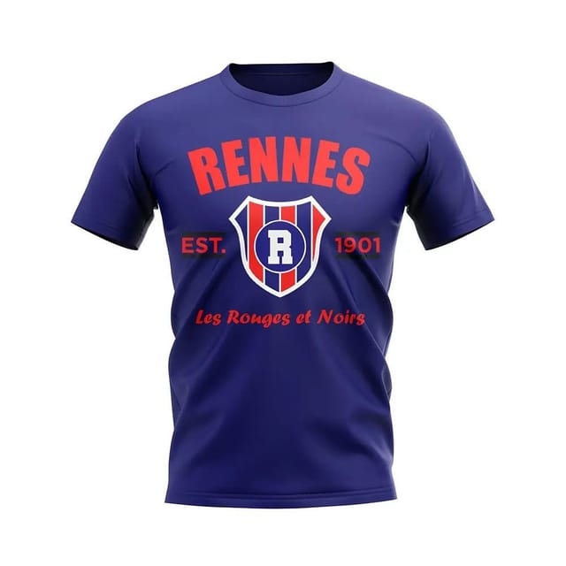 Rennes Rennes Men's Personalised Established Football T-Shirt in Navy - 2
