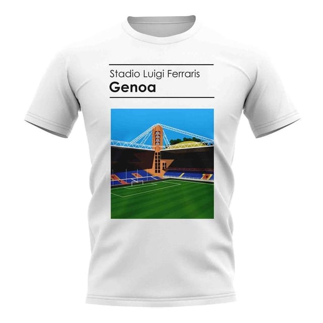 Genoa Genoa Men's Stadio Luigi Ferraris Stadium T-Shirt in White - 2