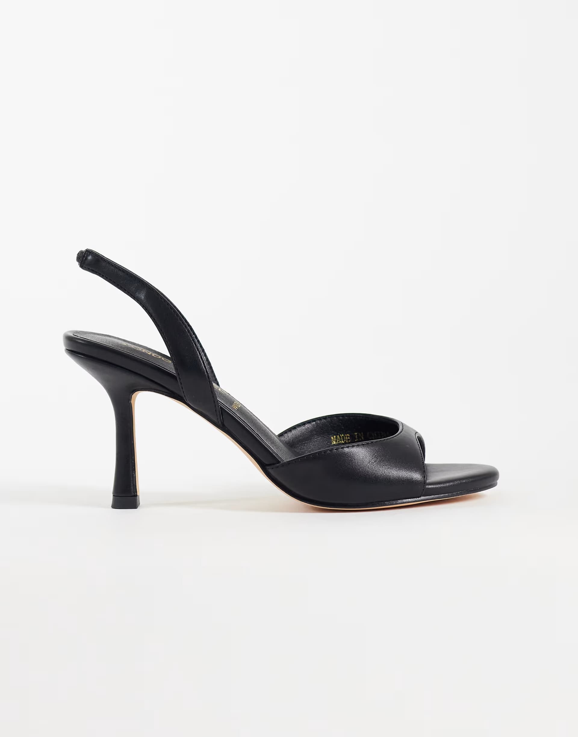 ASOS London Rebel Nora peep toe high heeled sandals in black