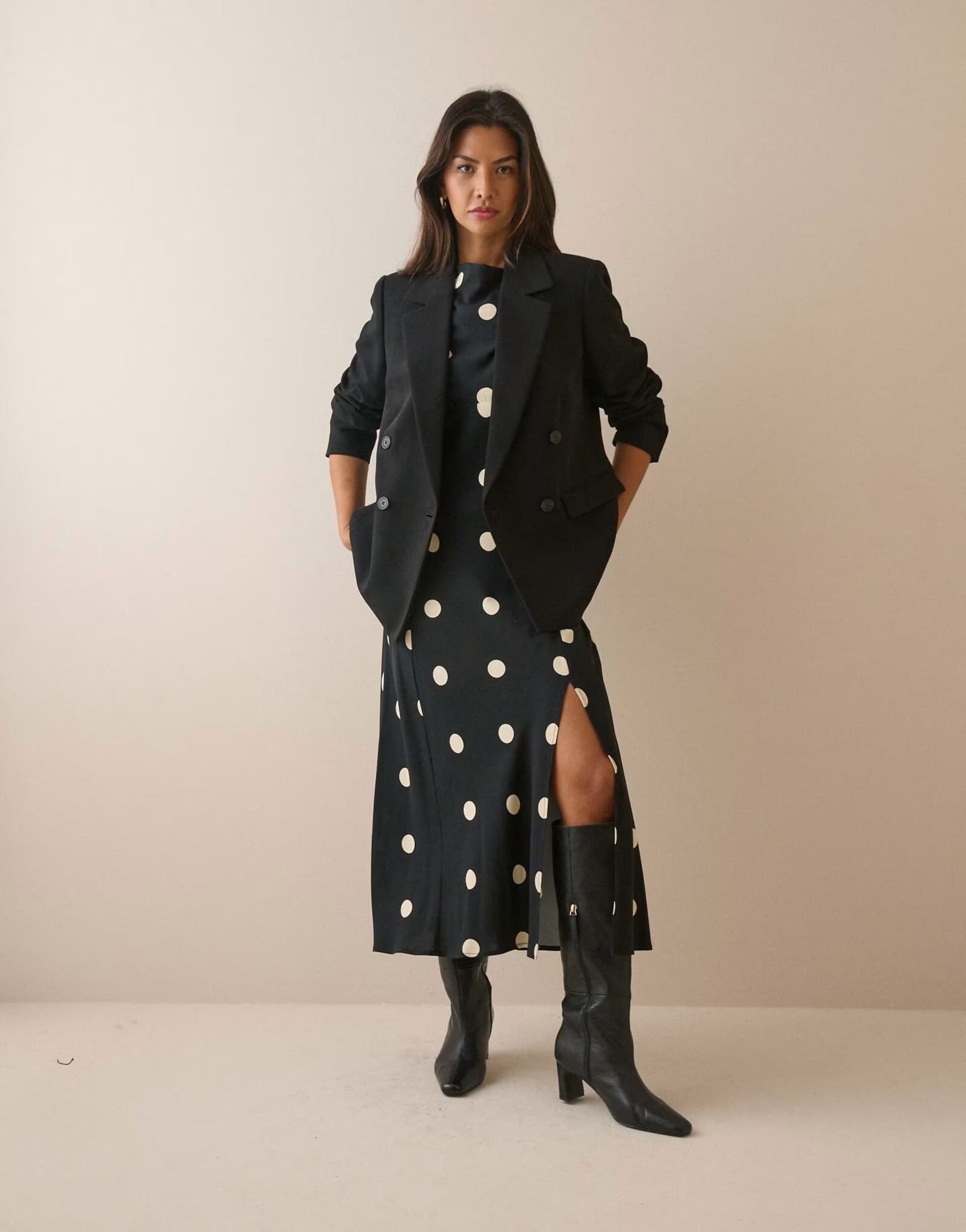 ASOS Nobody's Child Double breasted alicia blazer in black