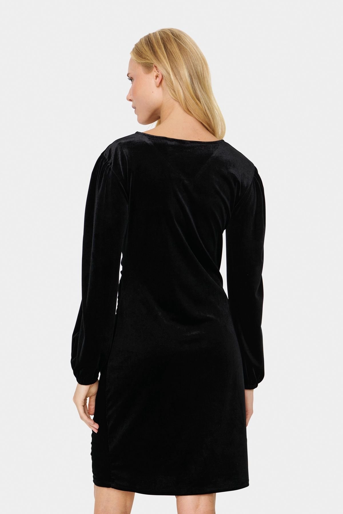 Saint Tropez Saint Tropez Women's HebaSZ Cocktail Dress Velvet V-neck in Charcoal - 4