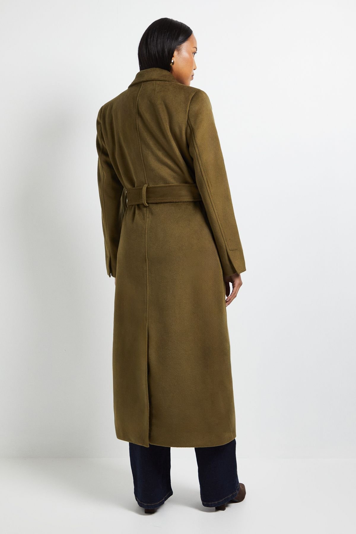 Wallis Wallis Women's Principles by Belted Maxi Coat in Olive - 3