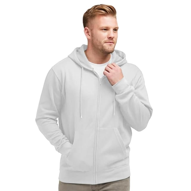 SG SG Men's Plain Full Zip Hooded Sweatshirt in Light Grey - 2