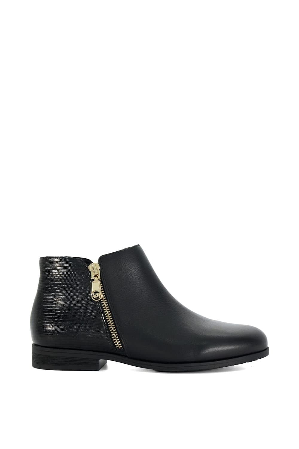 Dune London Dune London Women's Wide Fit 'Pandias' Leather Ankle Boots in Black
