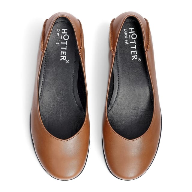 Hotter Hotter Women's 'Birdie' Ballerina Pumps in Tan - 3