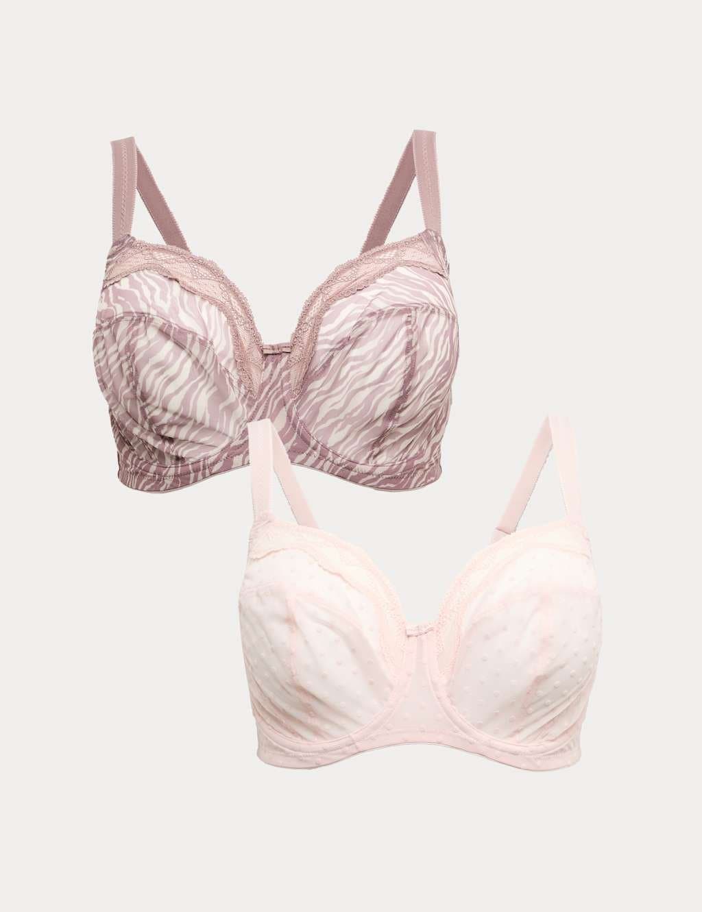 Marks & Spencer M&S 2 Pack Mesh Extra Support Bras (F-J) Brown Mix
