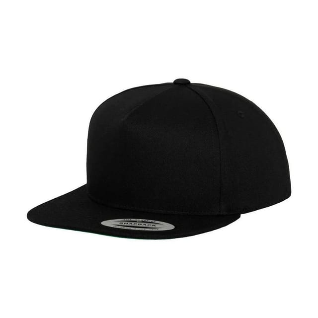 Classic Classic Men's 5 Panel Snapback Cap in Black - 2