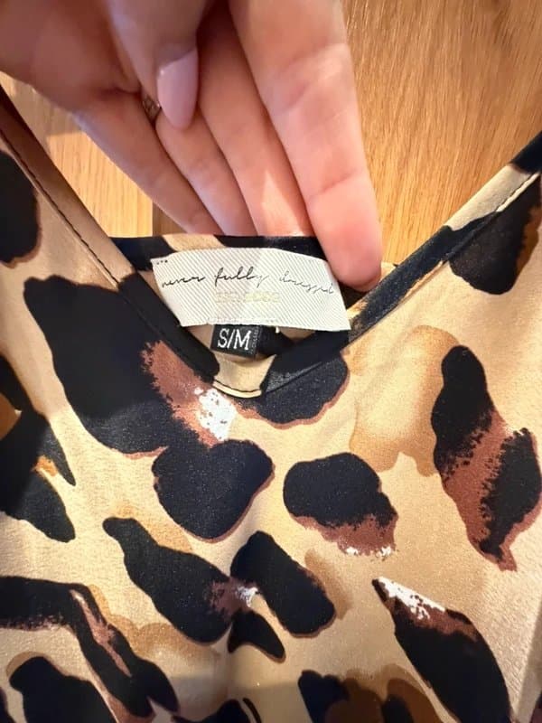 Never Fully Dressed Never fully dress leopard print satin dress size s/m