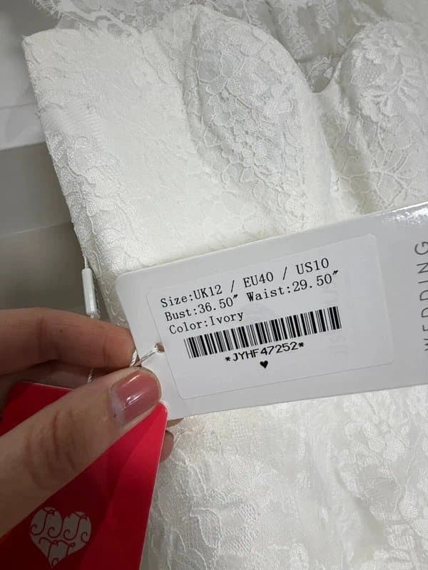 JJs House JJs House Ivory Lace Wedding Dress UK 12 Boho Bridal Gown Train NWT