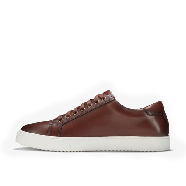 Clarks Clarks Men's Lockton Lace Tan Leather Trainers in Brown - 2