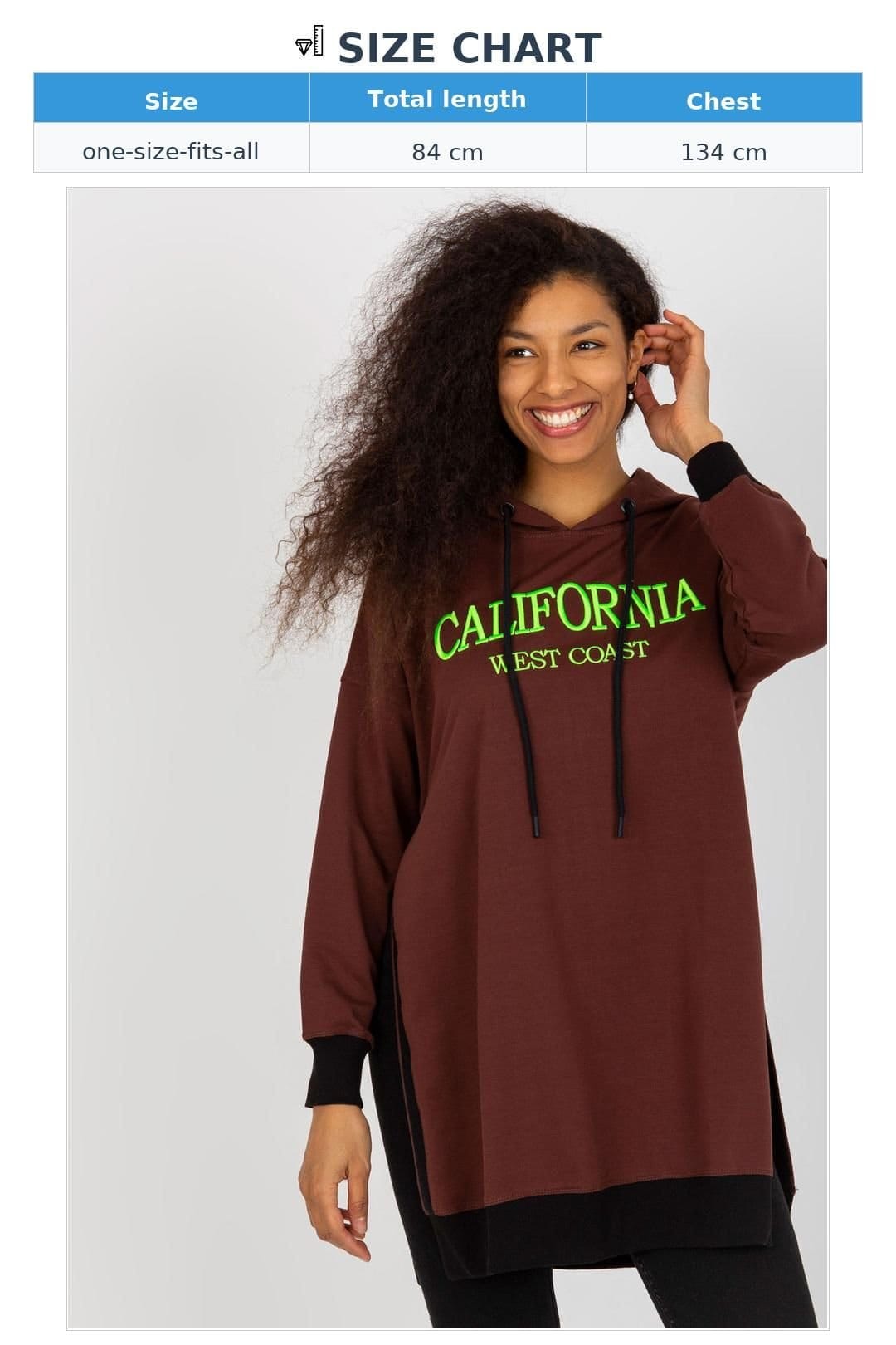 Love Lace Love Lace Women's Long Casual Hooded Sweatshirt with Logo Patch in Brown - 4