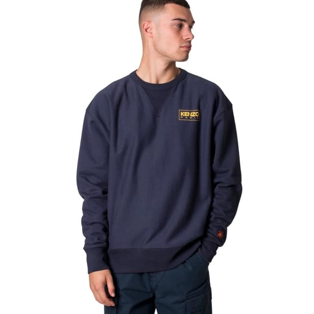 Kenzo Kenzo Men's Paris Outlined Logo Midnight Blue Sweatshirt - 3