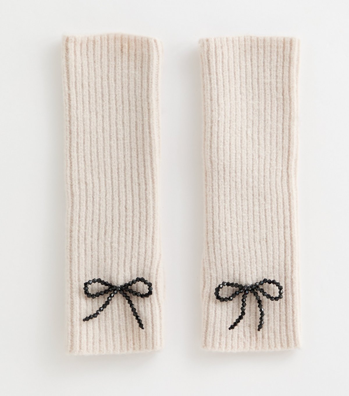 New Look Cream Bow Embellished Arm Warmers New Look - 1